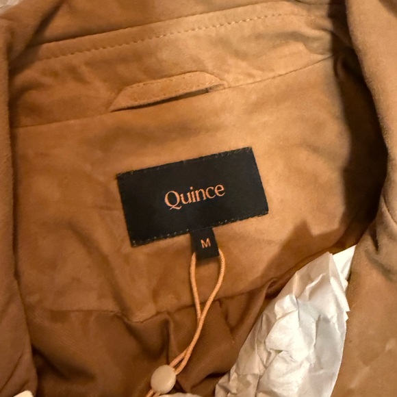 Quince NWT 100% Suede Biker Jacket Pecan Brown Size M - Picture 4 of 8